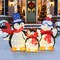 Multi-Color Metal Fabric 3-Piece Lighted Penguin Family Holiday Decor